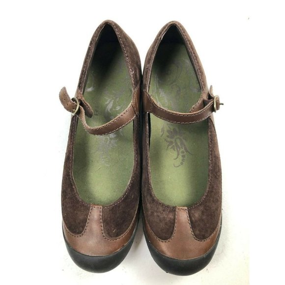 Merrell women's brown mary jane style comfort shoes size 9 leather and suede - Picture 1 of 7